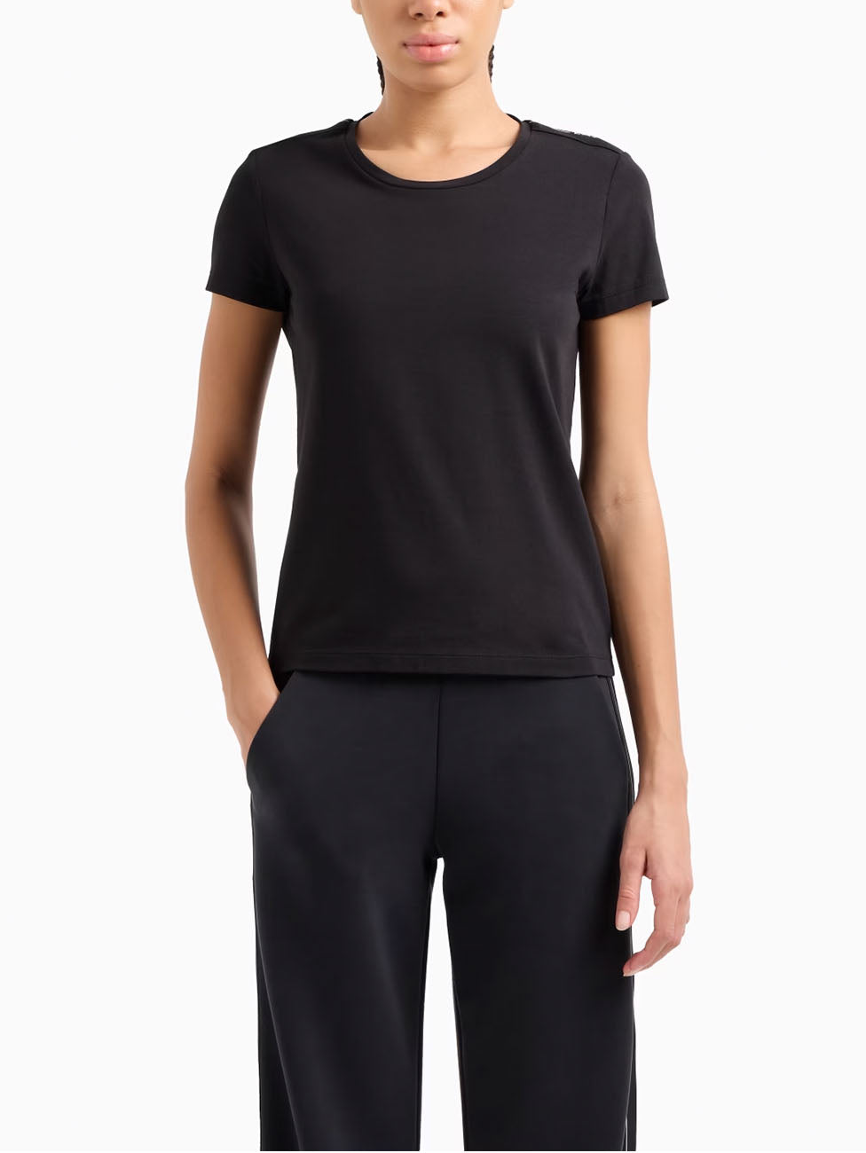 EA7 Logo Series Stretch Cotton T-Shirt