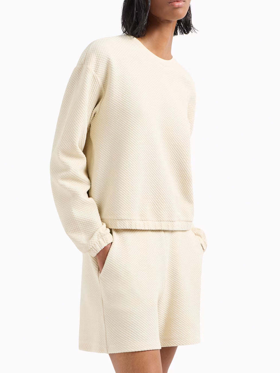 EA7 Stretch-Cotton Blend Crew-Neck Sweatshirt