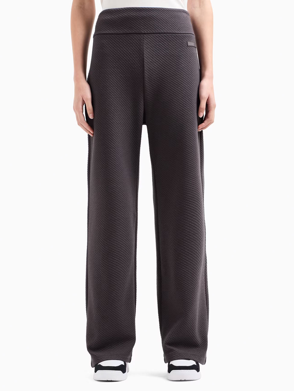 EA7 Stretch-Cotton Blend Wide-Leg Trousers