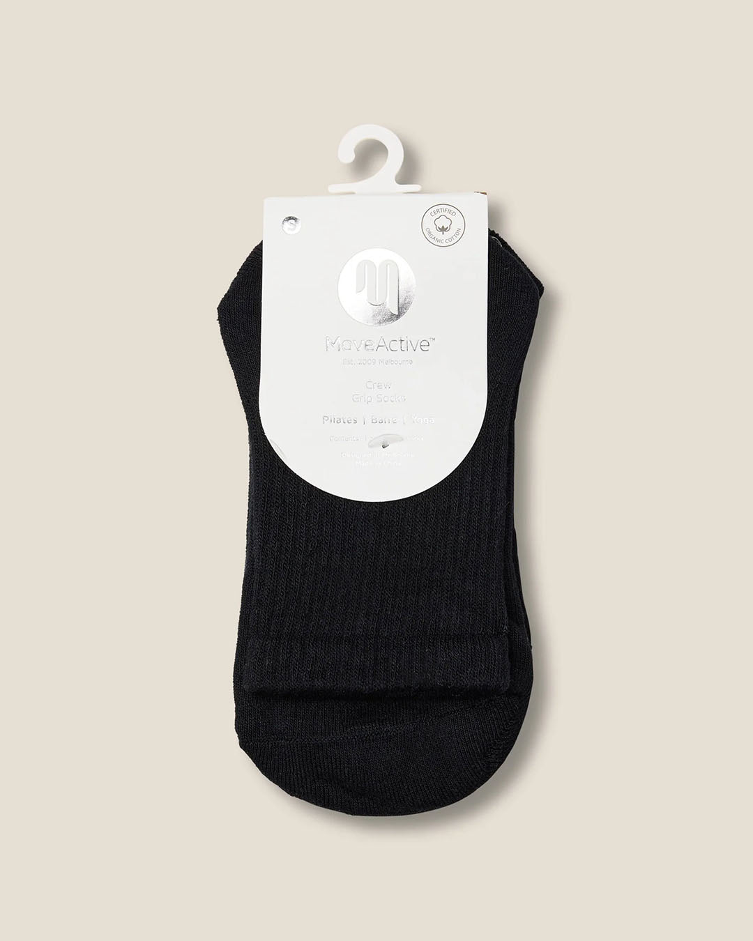 MoveActive Black Crew Grip Socks