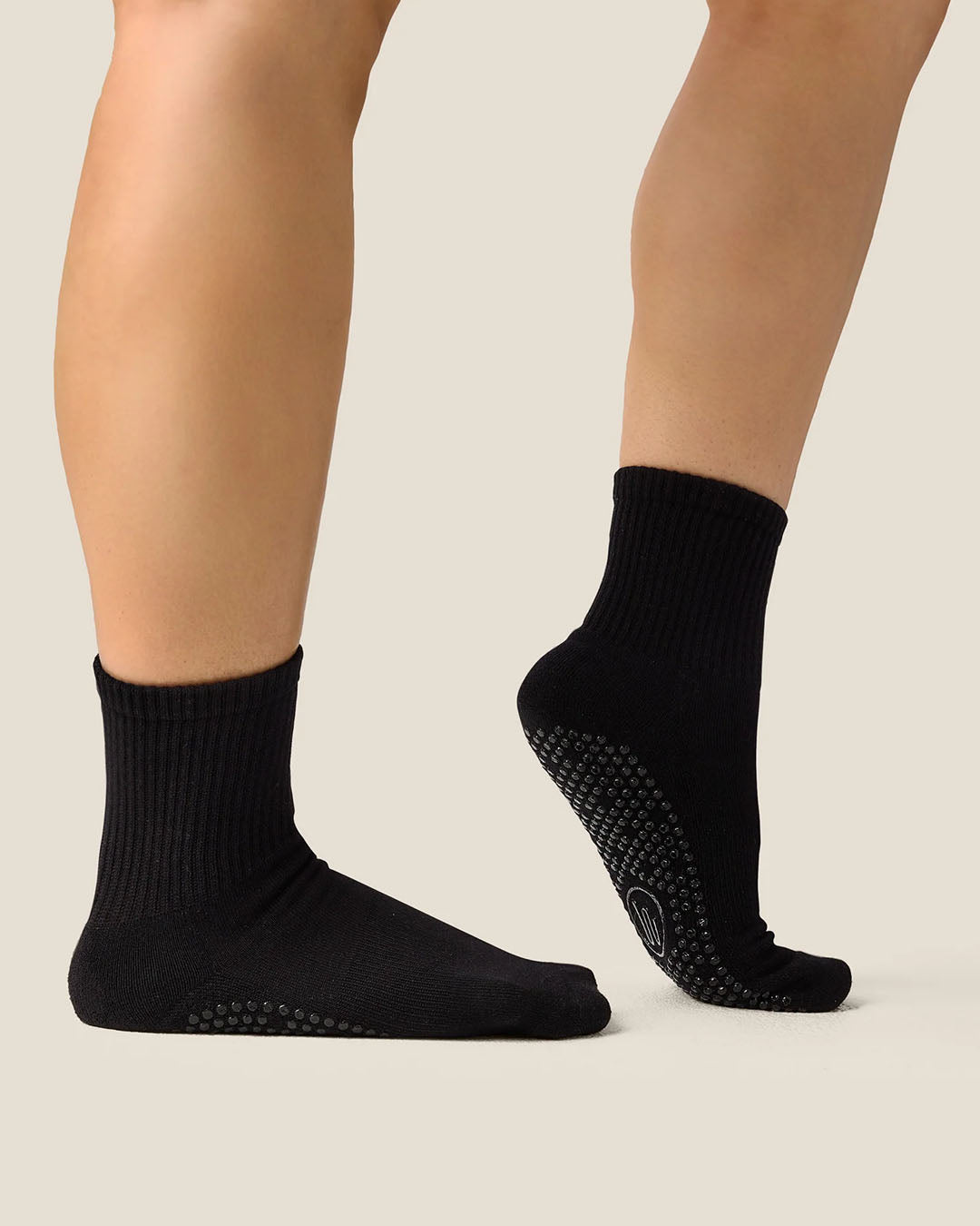 MoveActive Black Crew Grip Socks
