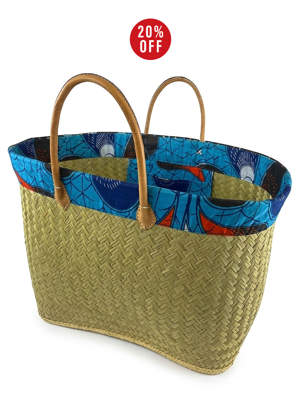 Le Comptoir De La Plage Turquoise Handmade Beach Basket
