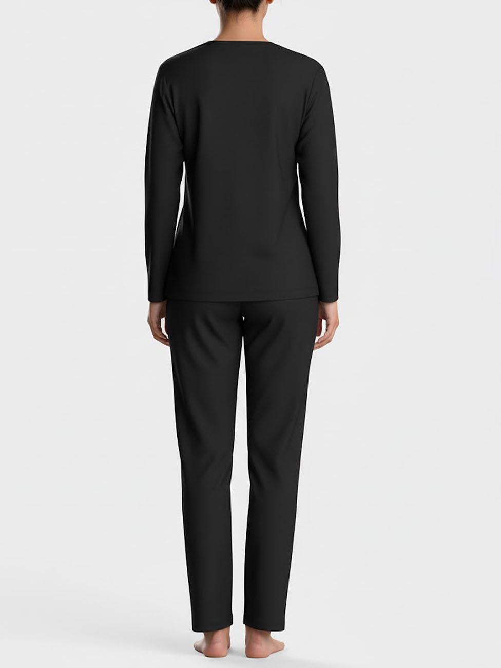 Impetus Women's Navy Lyocell Long-sleeved Pyjama