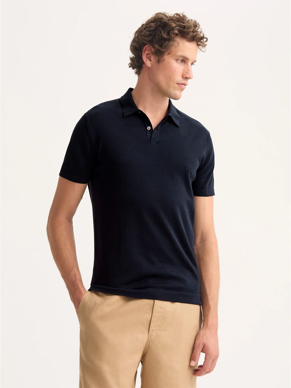 Derek Rose Jacob Sea Island Cotton Navy Polo Shirt