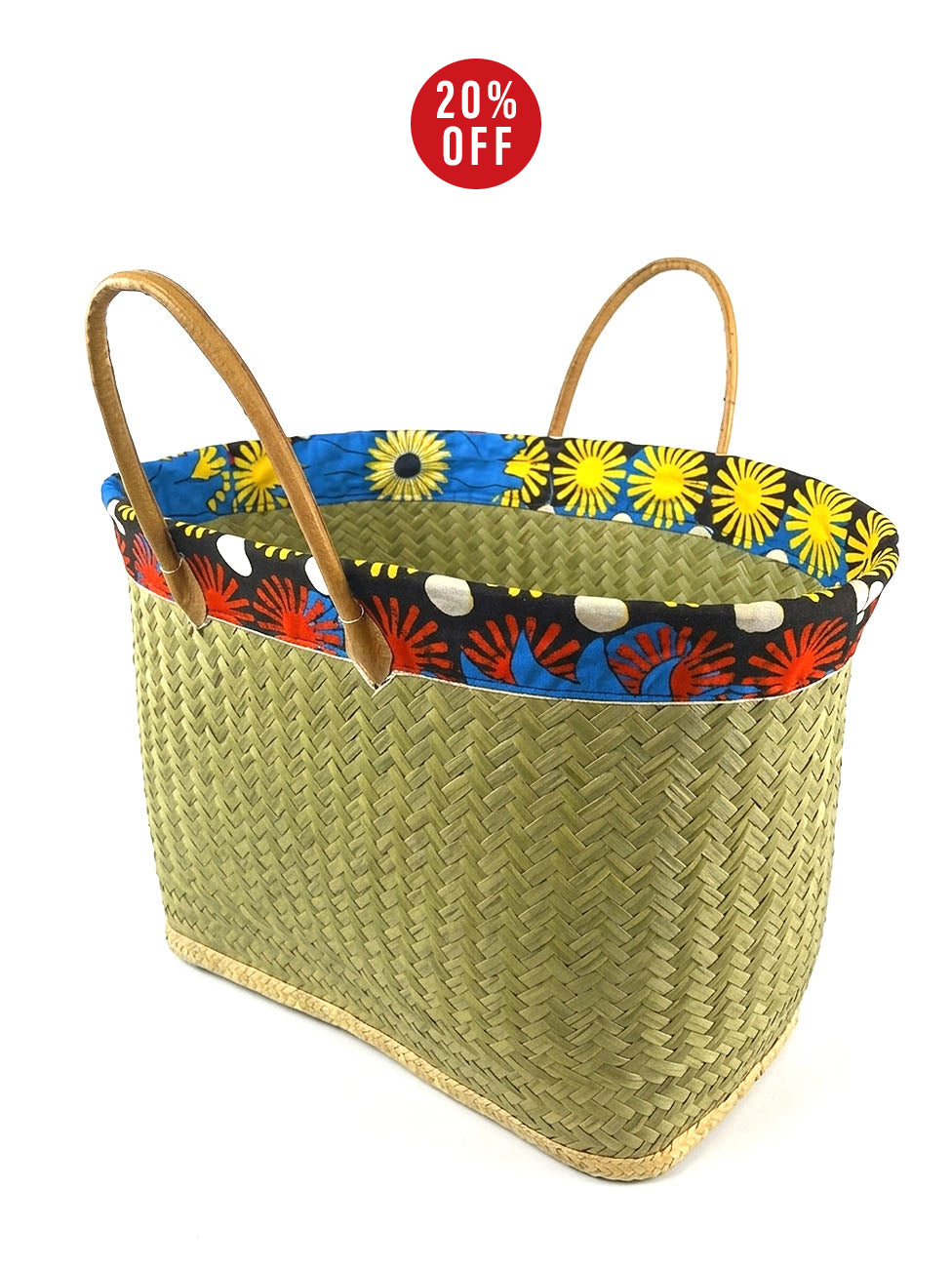 Le Comptoir De La Plage Floral Handmade Beach Basket