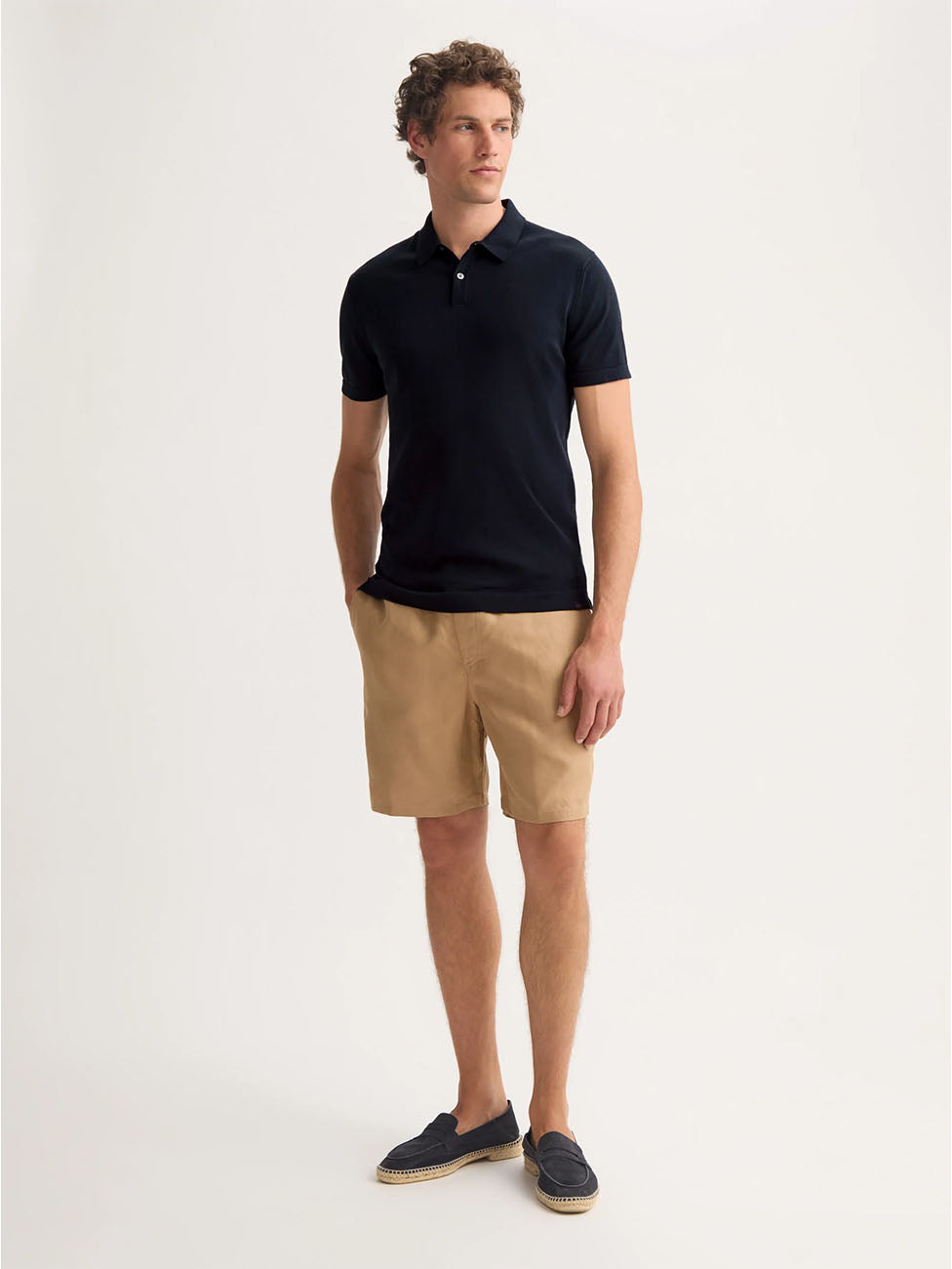 Derek Rose Jacob Sea Island Cotton Navy Polo Shirt