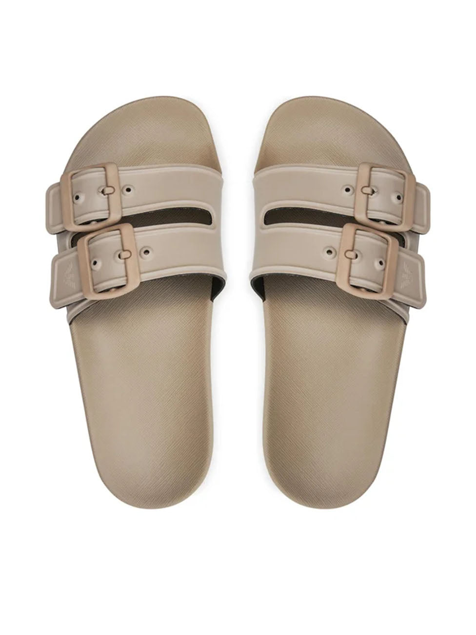 Emporio Armani Beige Double Band Rubber Slippers