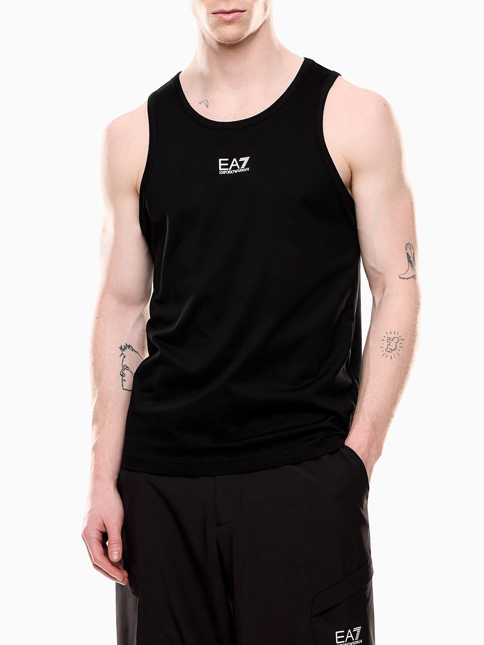 EA7 Core Identity Cotton Jersey Tank Top