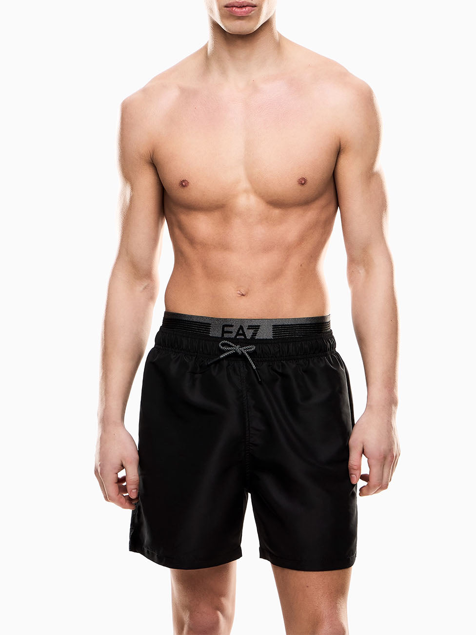 EA7 Logo Series Swim Trunks With Logo Tape