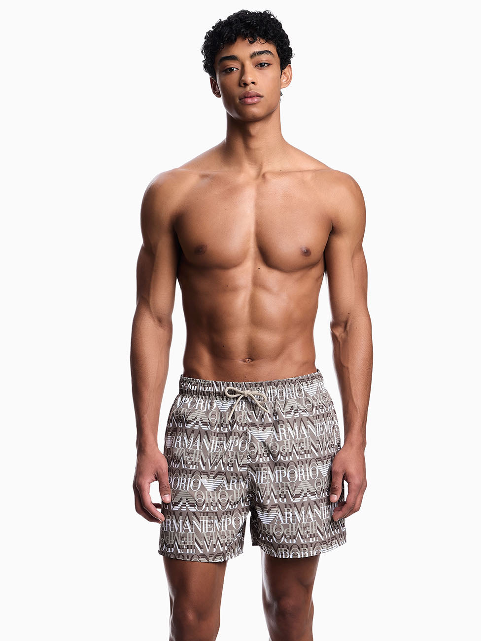 Emporio Armani All-Over Logo Swim Shorts