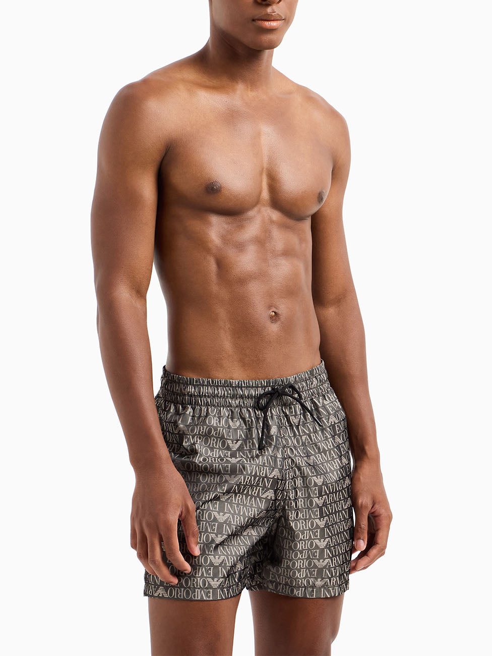 Emporio Armani All Over Logo Beach Shorts