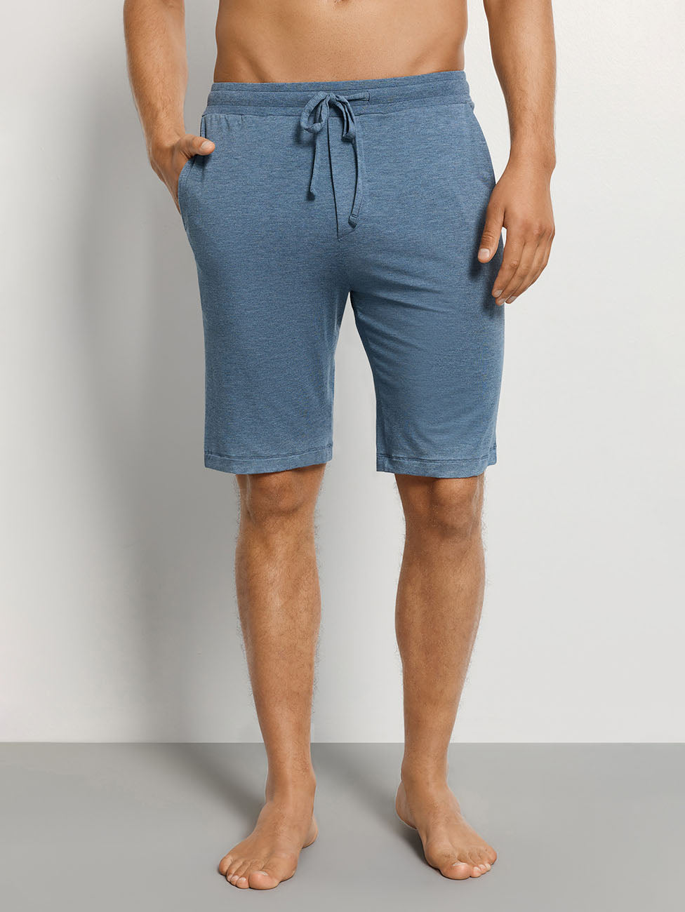 Hanro Retro Blue Melange Men's Short Pyjama