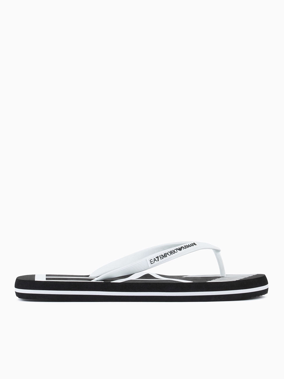 EA7 Black & White Rubber Flip Flops