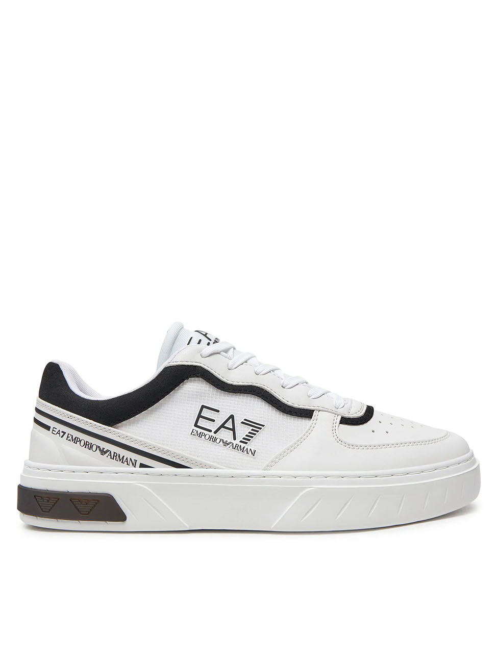 EA7 White & Black Court Premium Sneakers