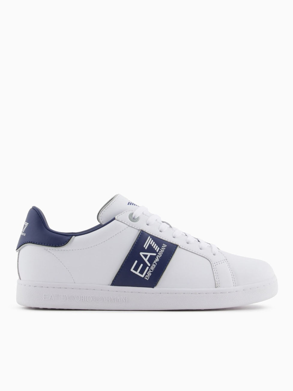 EA7 White & Medieval Blue Classic Sneakers