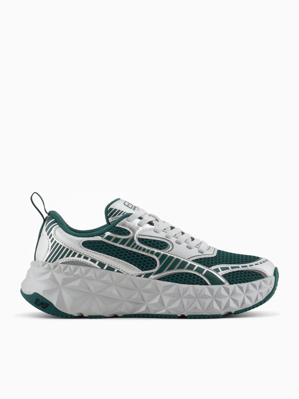 EA7 Silver & Green Ultimate C2 Kombat Tech Sneakers