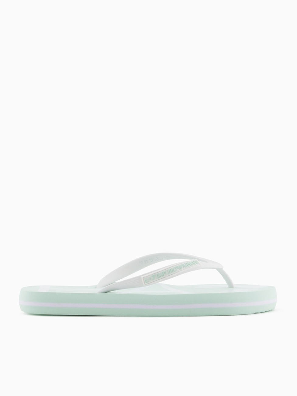 EA7 Jade & White Rubber Flip Flops