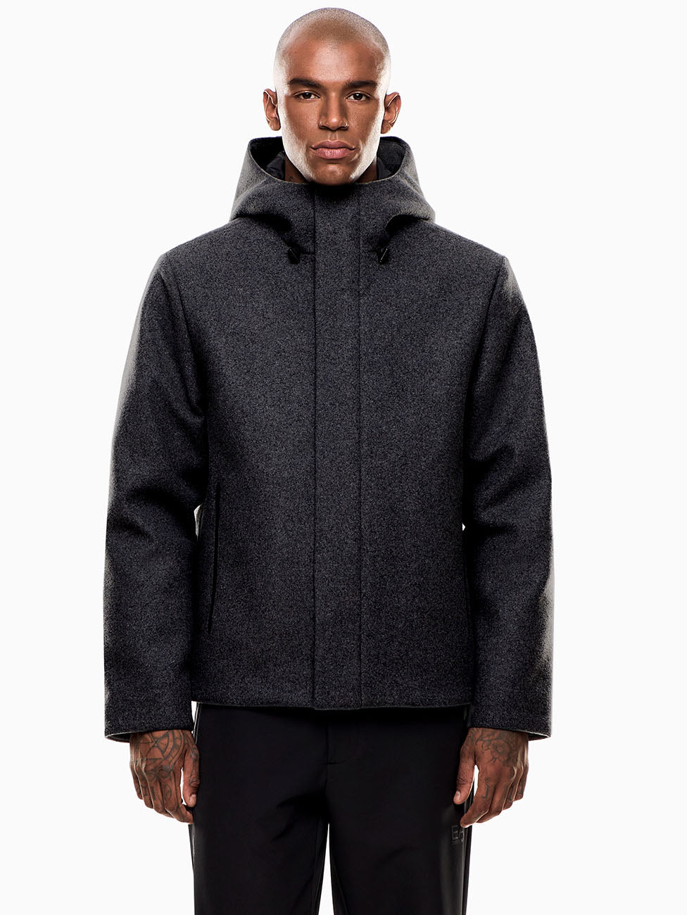 EA7 Wool-Blend Cloth Pea Coat