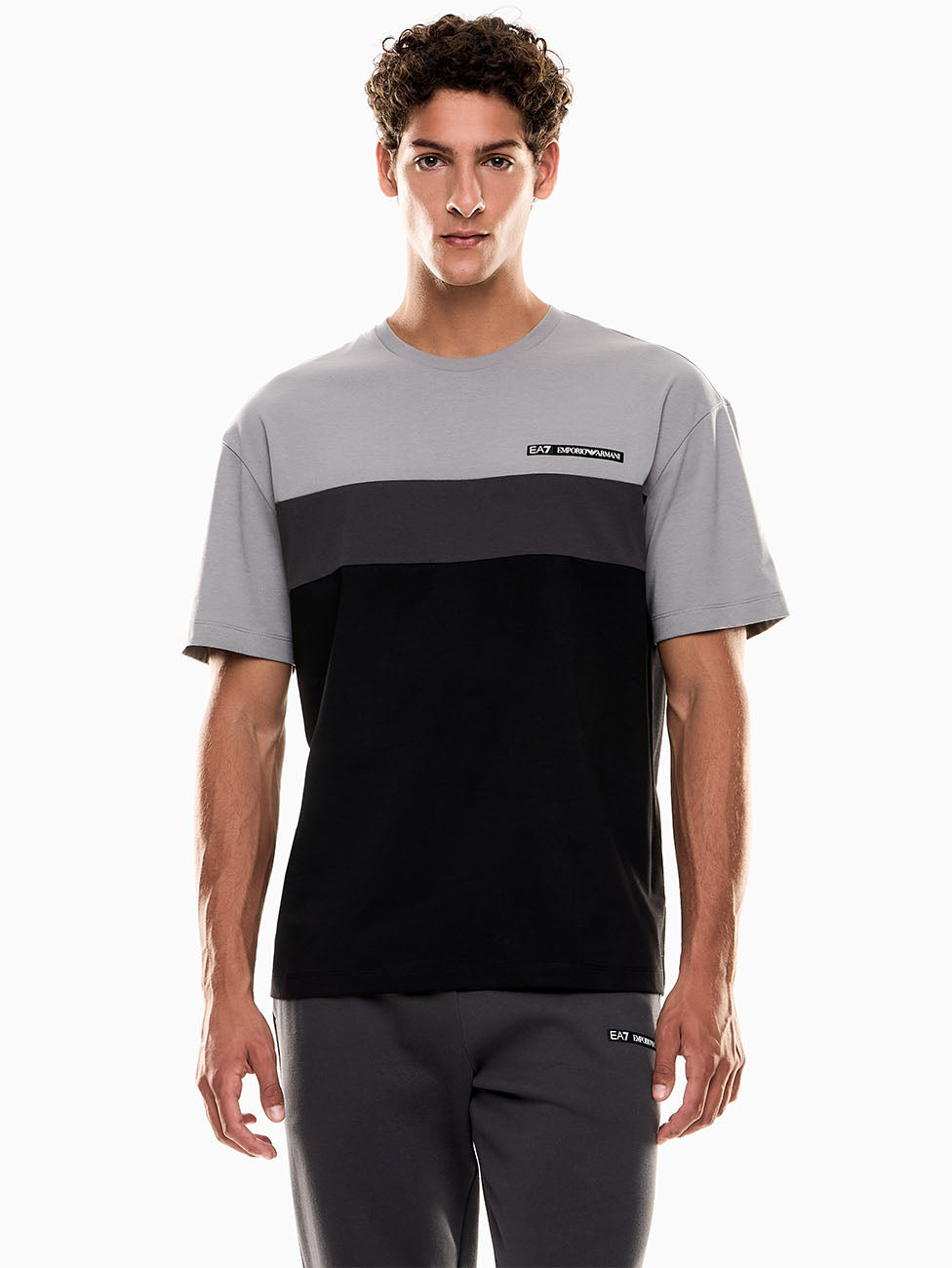 EA7 Color Block Crew-neck T-shirt