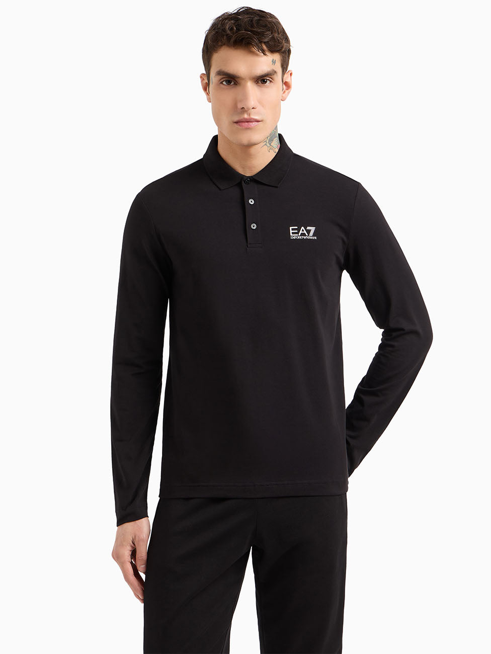 EA7 Core Identity Long-sleeved Polo Shirt