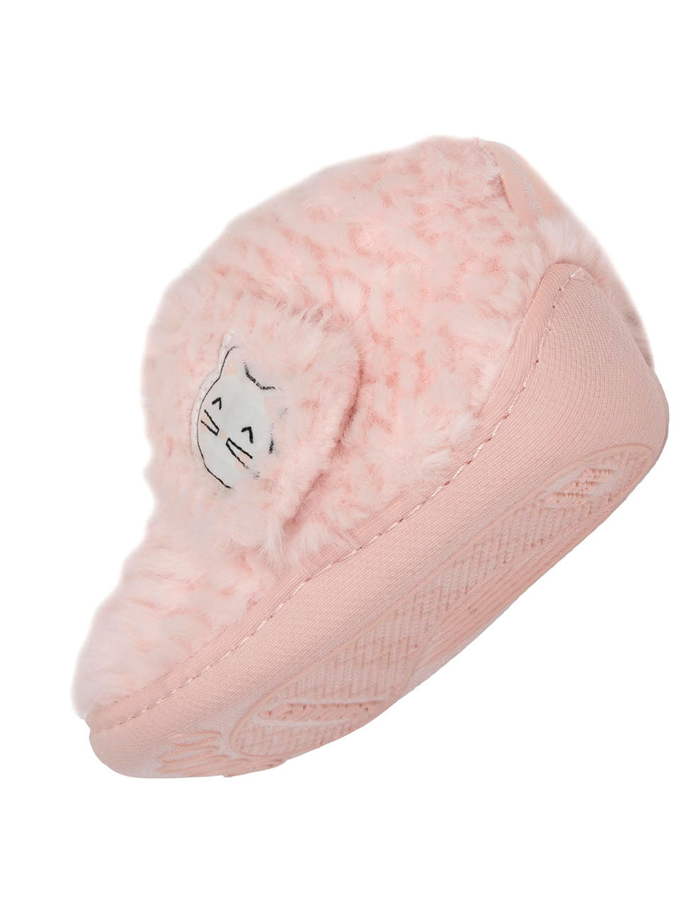 Isotoner Pink Cat baby Velcro Booties