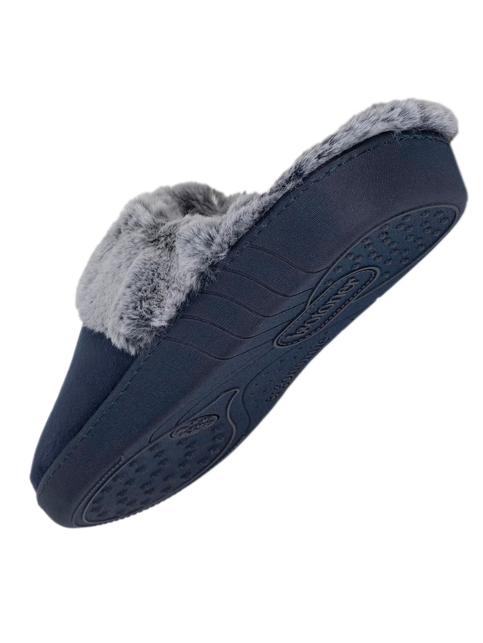 Isotoner Navy Lined Edge Women's Slippers