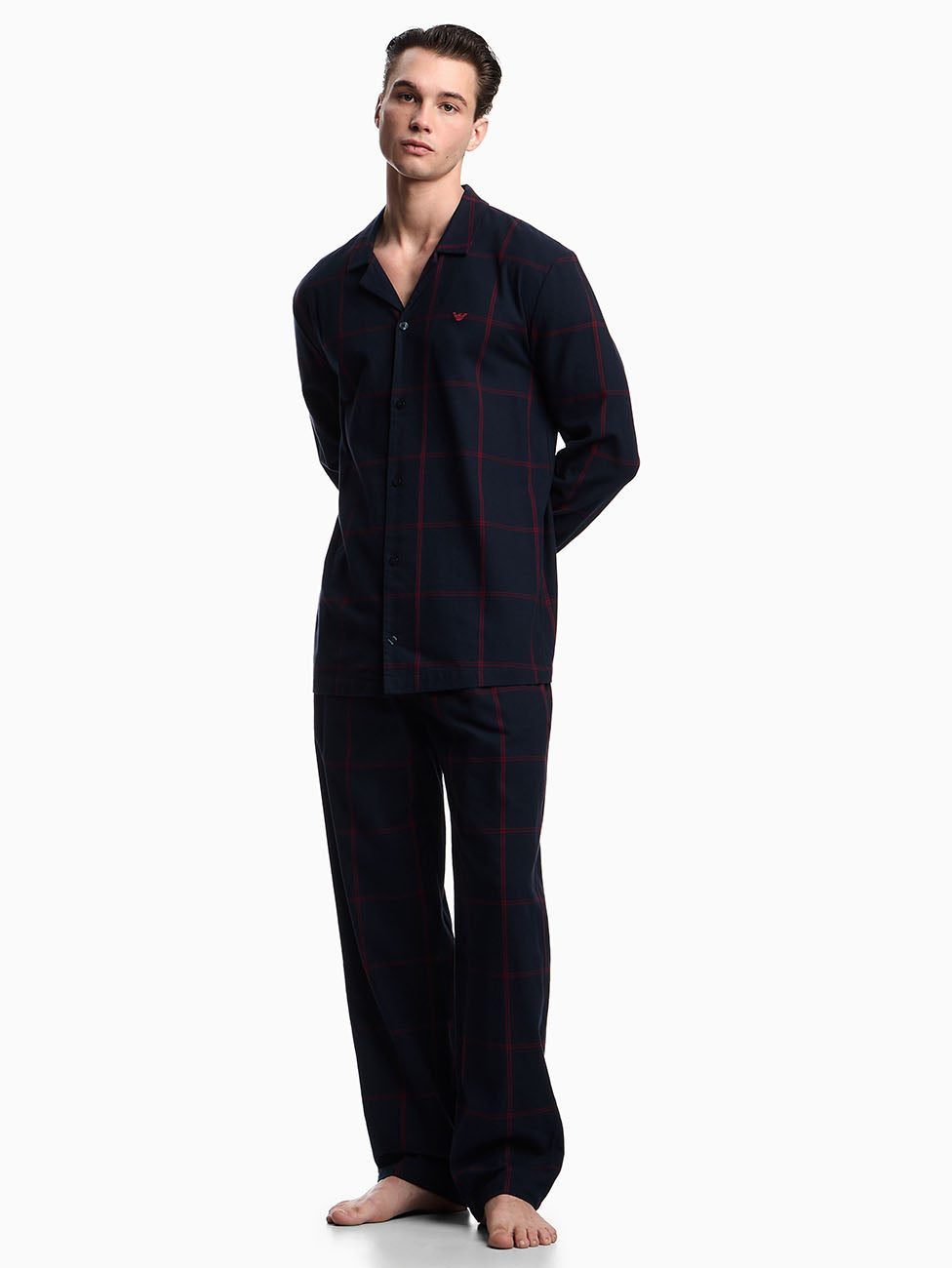 Emporio Armani Tartan Motif Flannel Pyjama