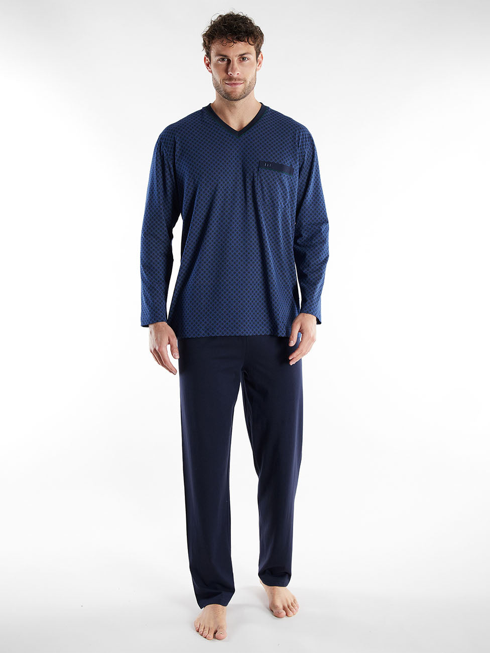 Götzburg Navy Patterned Men's Pyjama