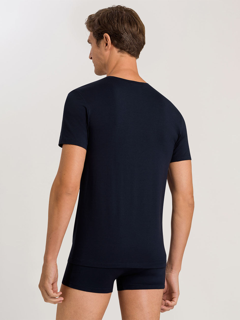 Hanro Cotton Superior Short Sleeve V-neck Shirt