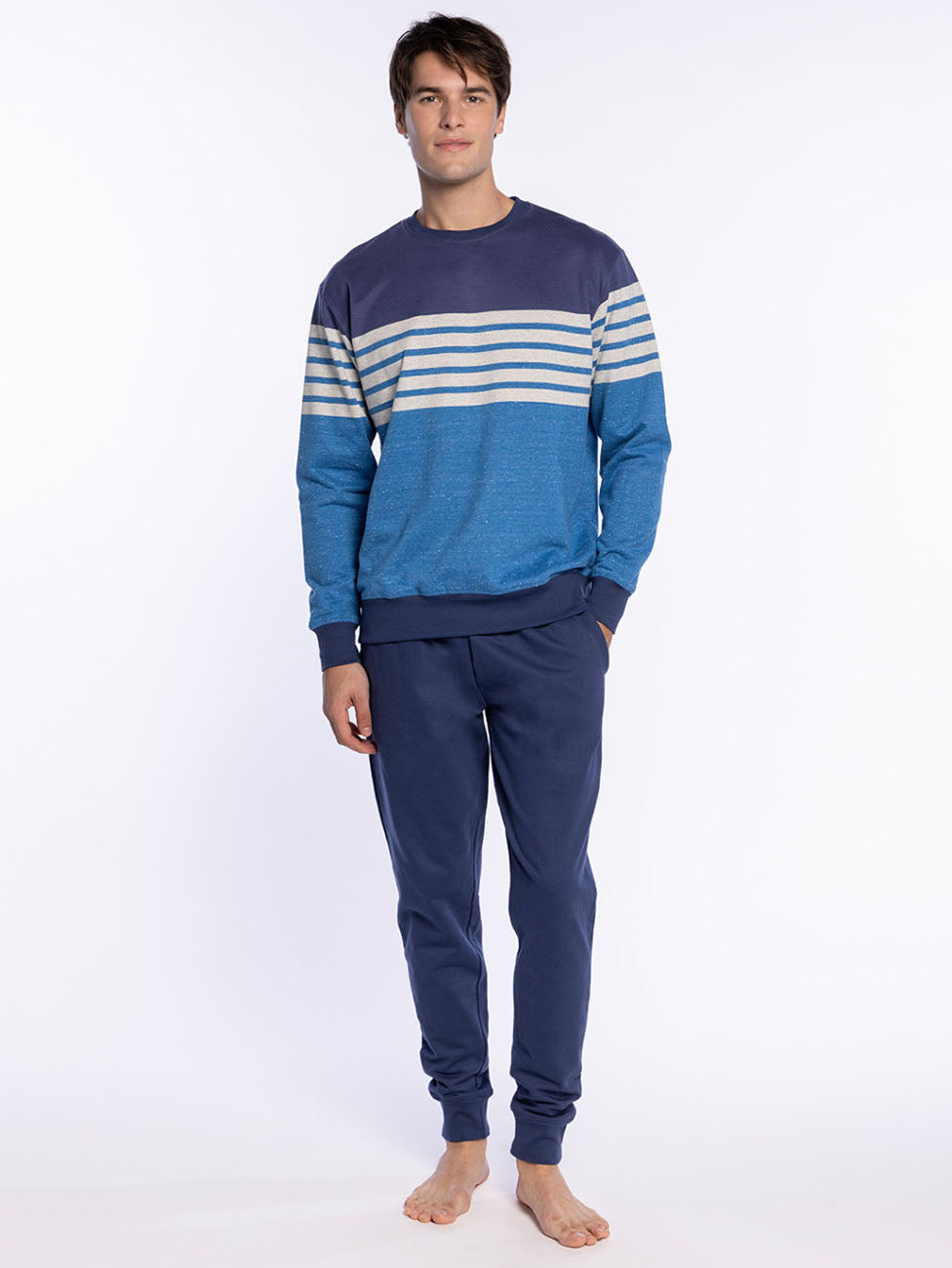 Punto Blanco Refinement Striped Long Fleece Pyjama
