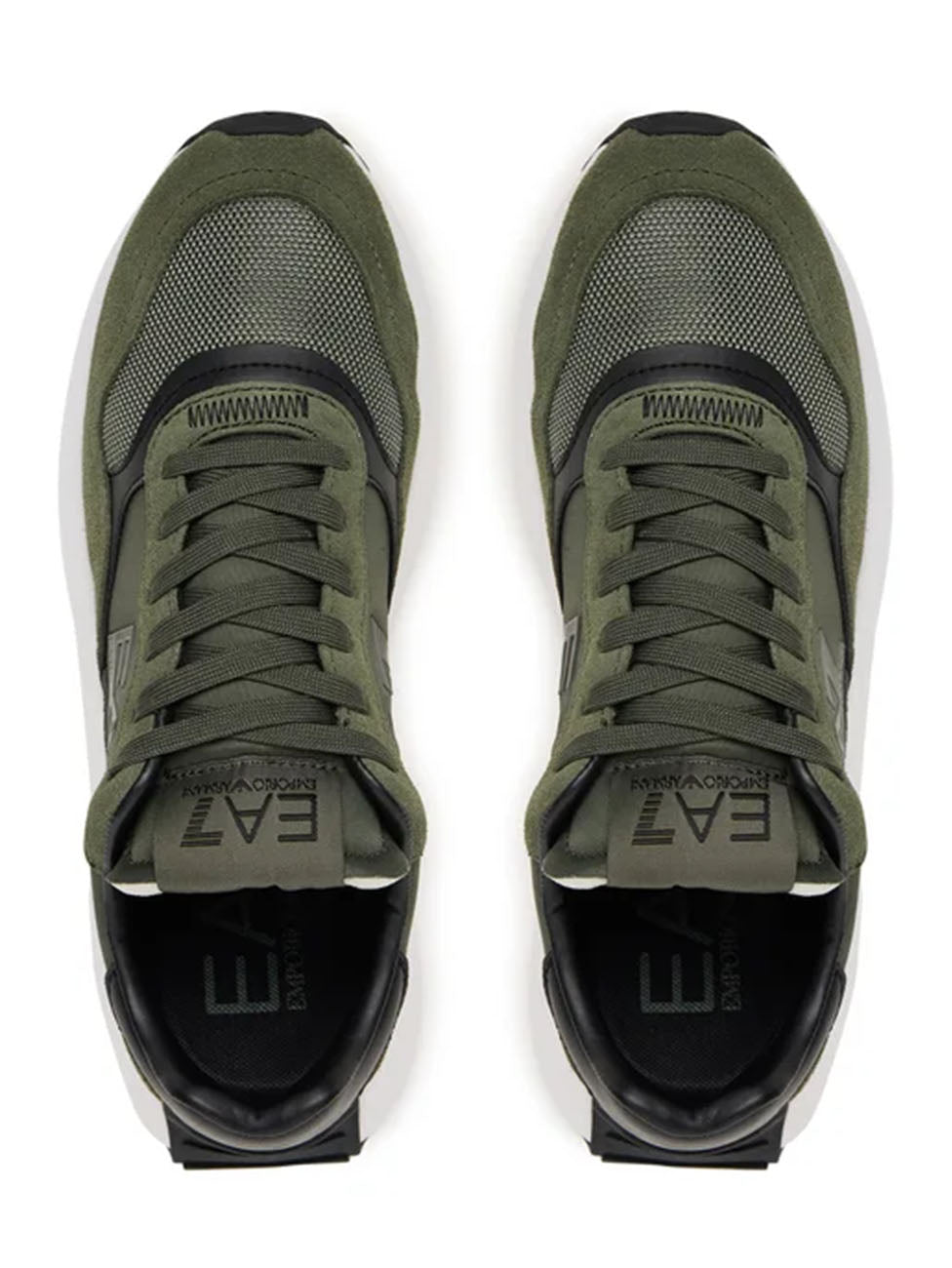 EA7 Olive-Green Low-Top Sneakers