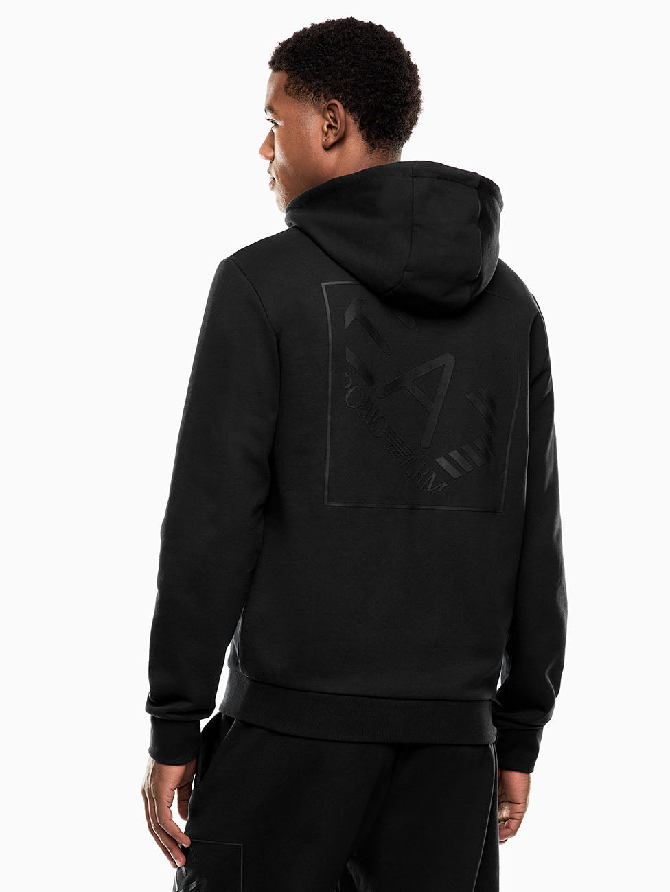 EA7 Train Logo Series Hooded zip-up Sweatshirt