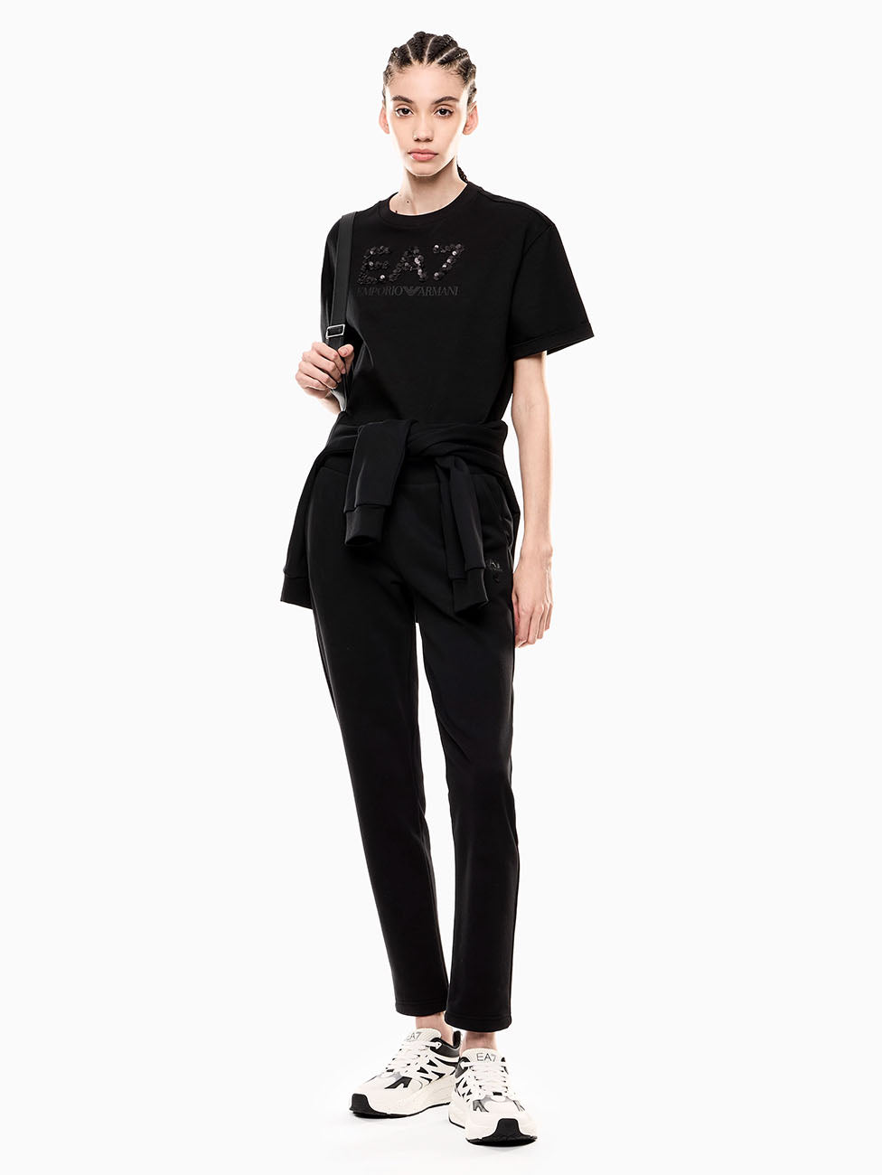 EA7 Logo Series Sequins Women's T-shirt
