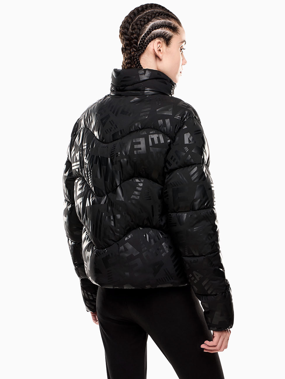 EA7 Monogram Print Padded Women's Jacket