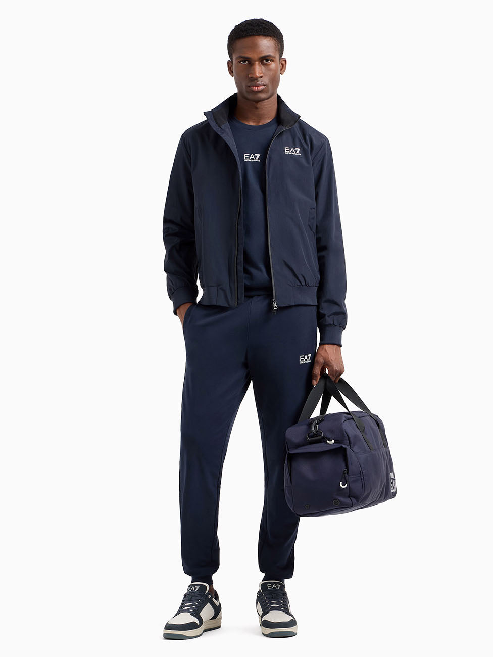 EA7 Navy Core Identity Crew-neck Sweatshirt