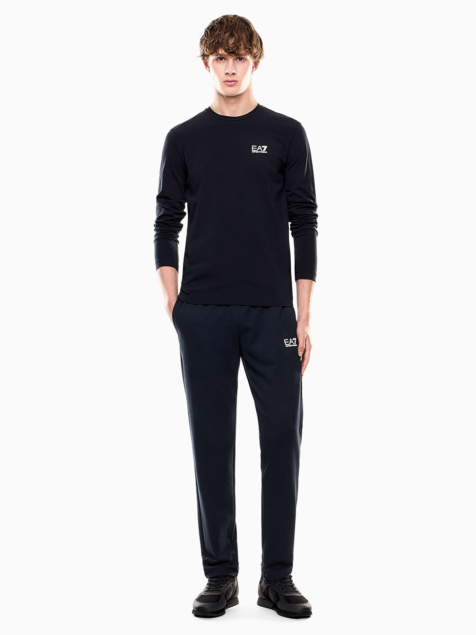 EA7 Navy Core Identity Long-sleeved T-shirt
