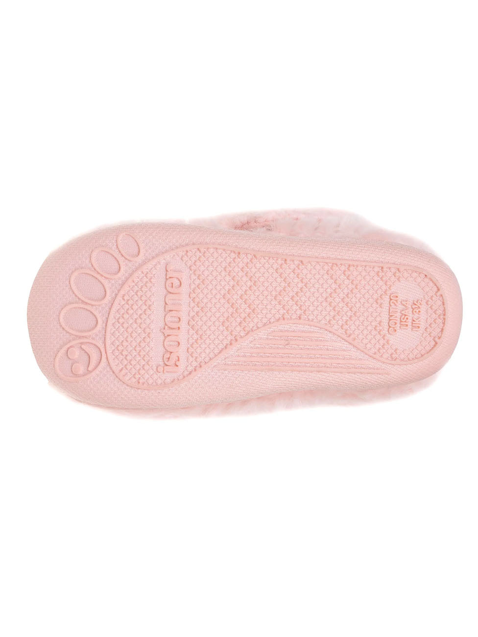 Isotoner Pink Cat baby Velcro Booties