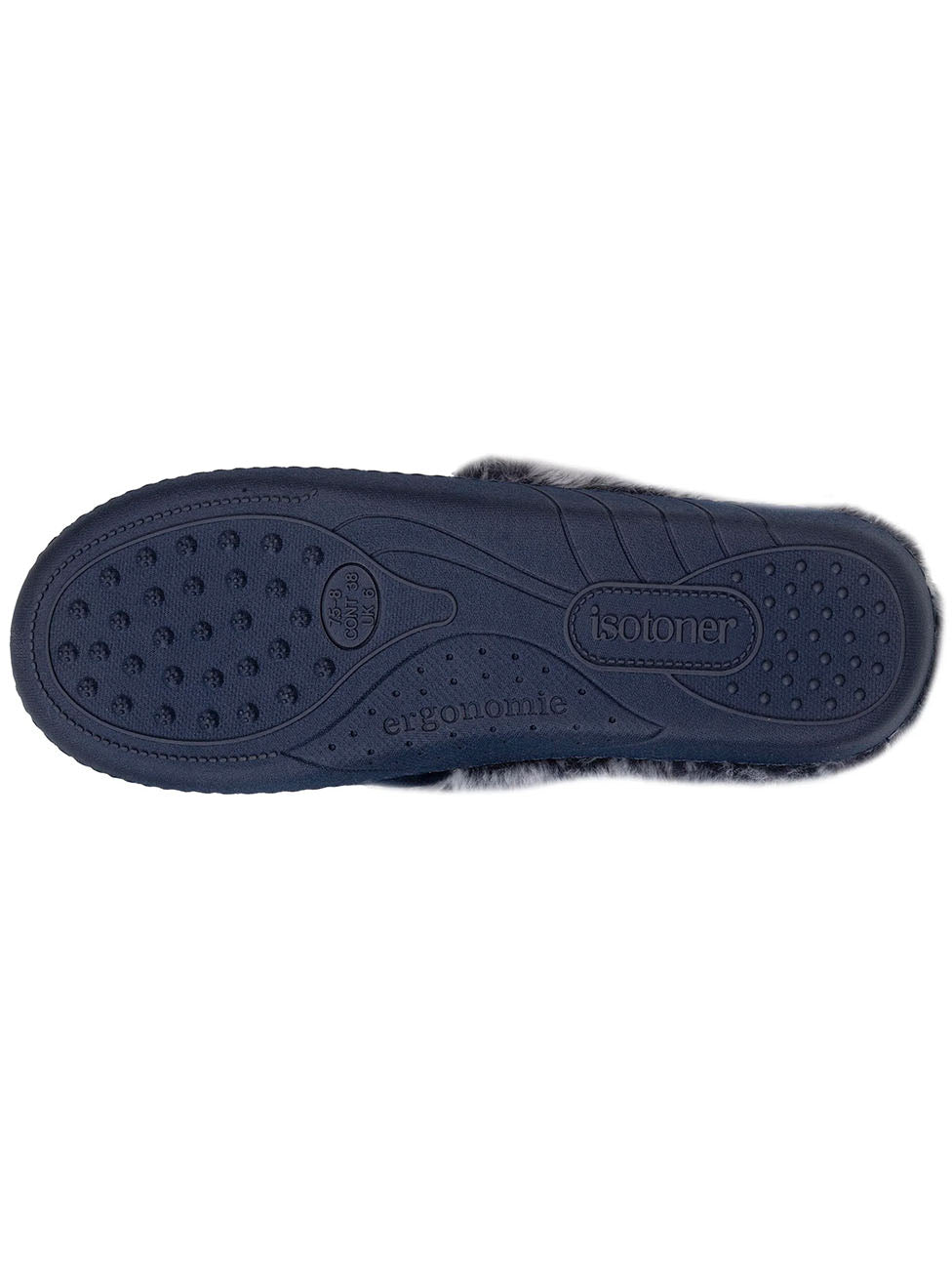 Isotoner Navy Lined Edge Women's Slippers