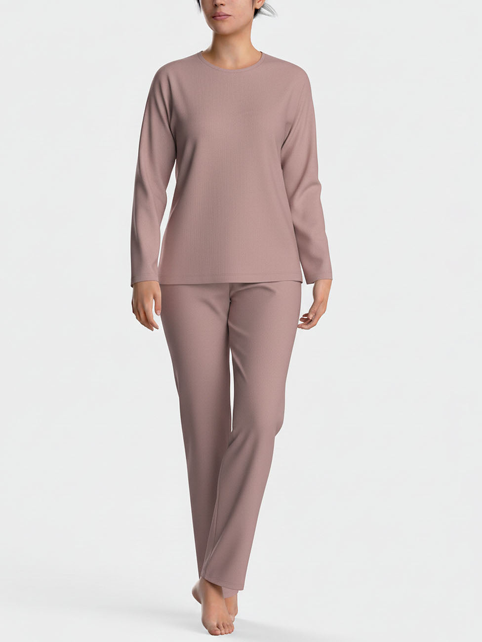 Impetus Women's Pink Lyocell Long-sleeved Pyjama