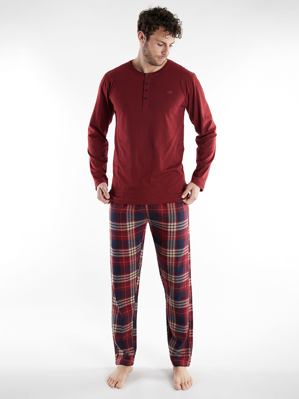 Tom Tailor Red Checkered Men's Pyjama