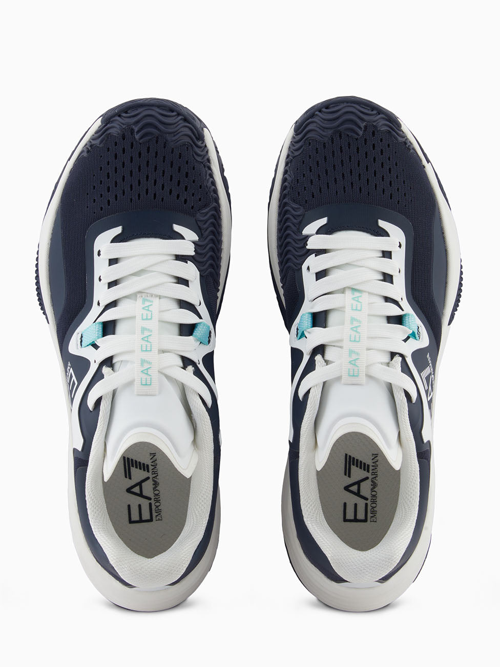 EA7 Navy & White Hard Tennis/Padel Sneakers