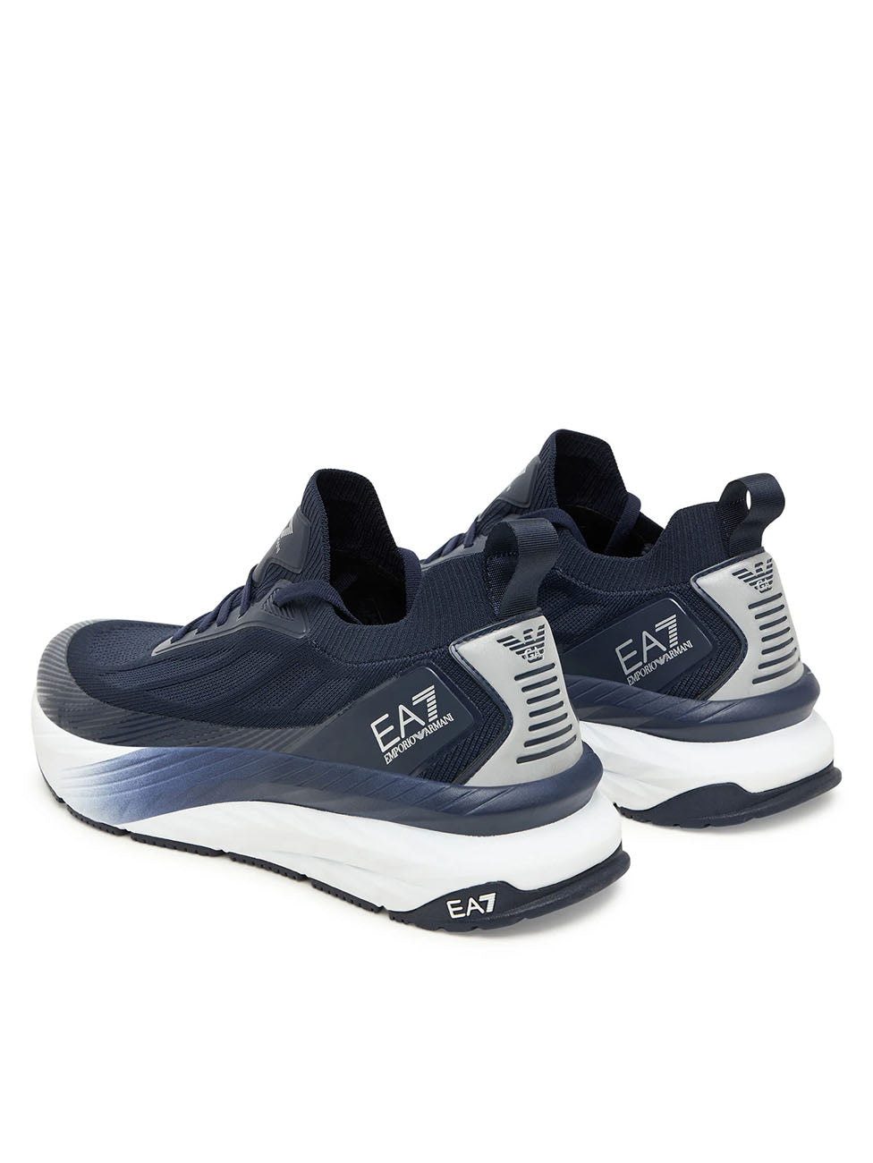 EA7 Navy & Silver Crusher Sonic Knit Sneakers