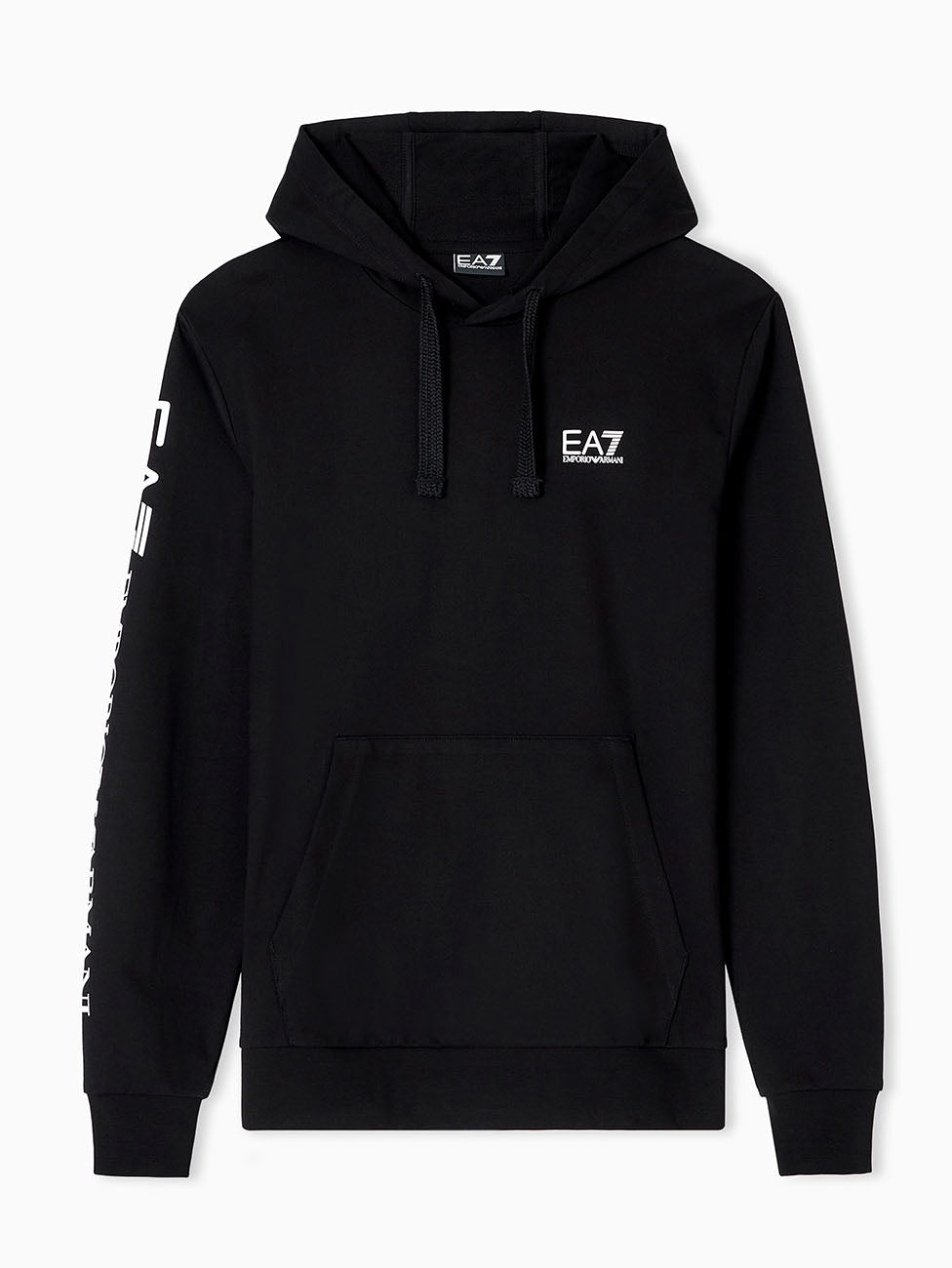 EA7 Logo Series Hooded Cotton Sweatshirt
