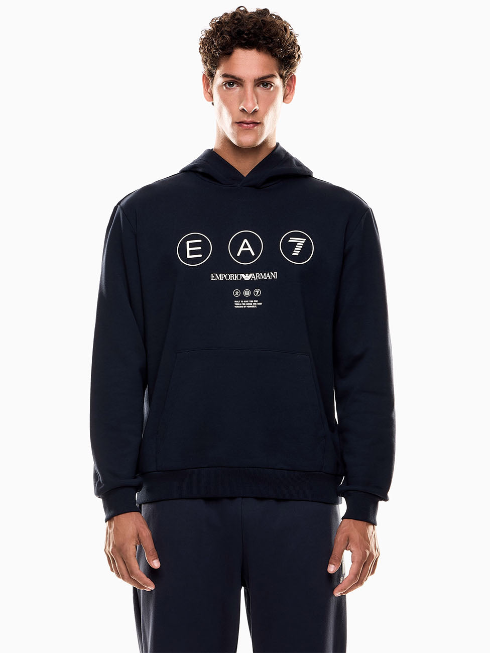 EA7 Logo Series French Terry Hooded Sweatshirt