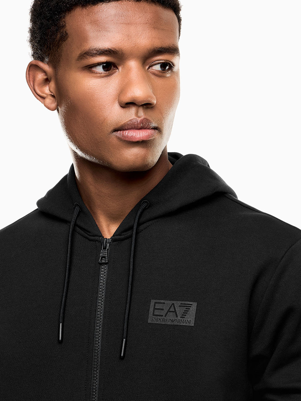 EA7 Train Logo Series Hooded zip-up Sweatshirt