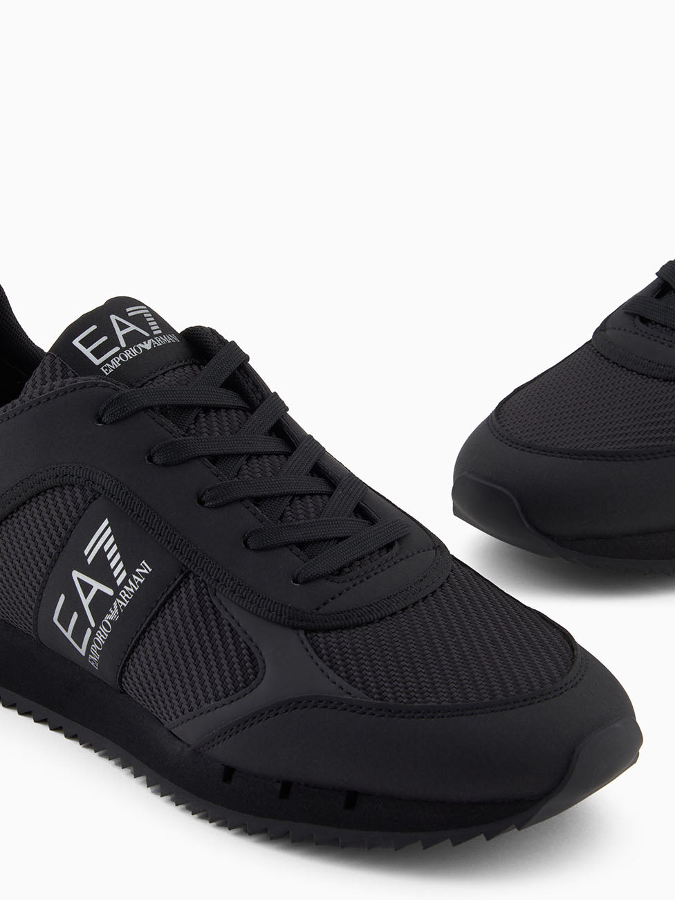 EA7 Triple Black & Silver Carbon Mesh Unisex Sneakers