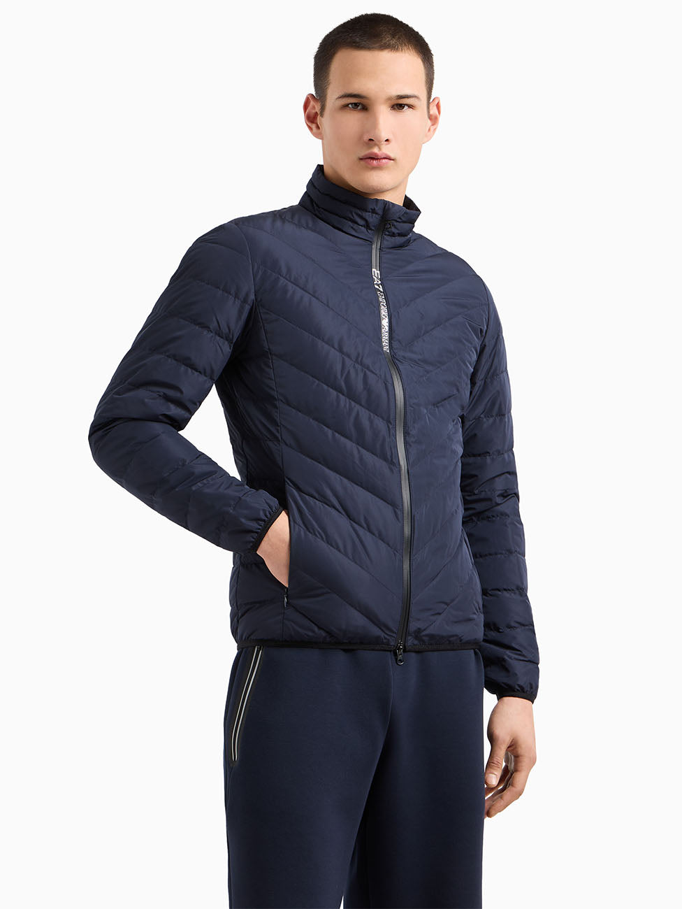 EA7 Navy Premium Shield Men's Down Jacket