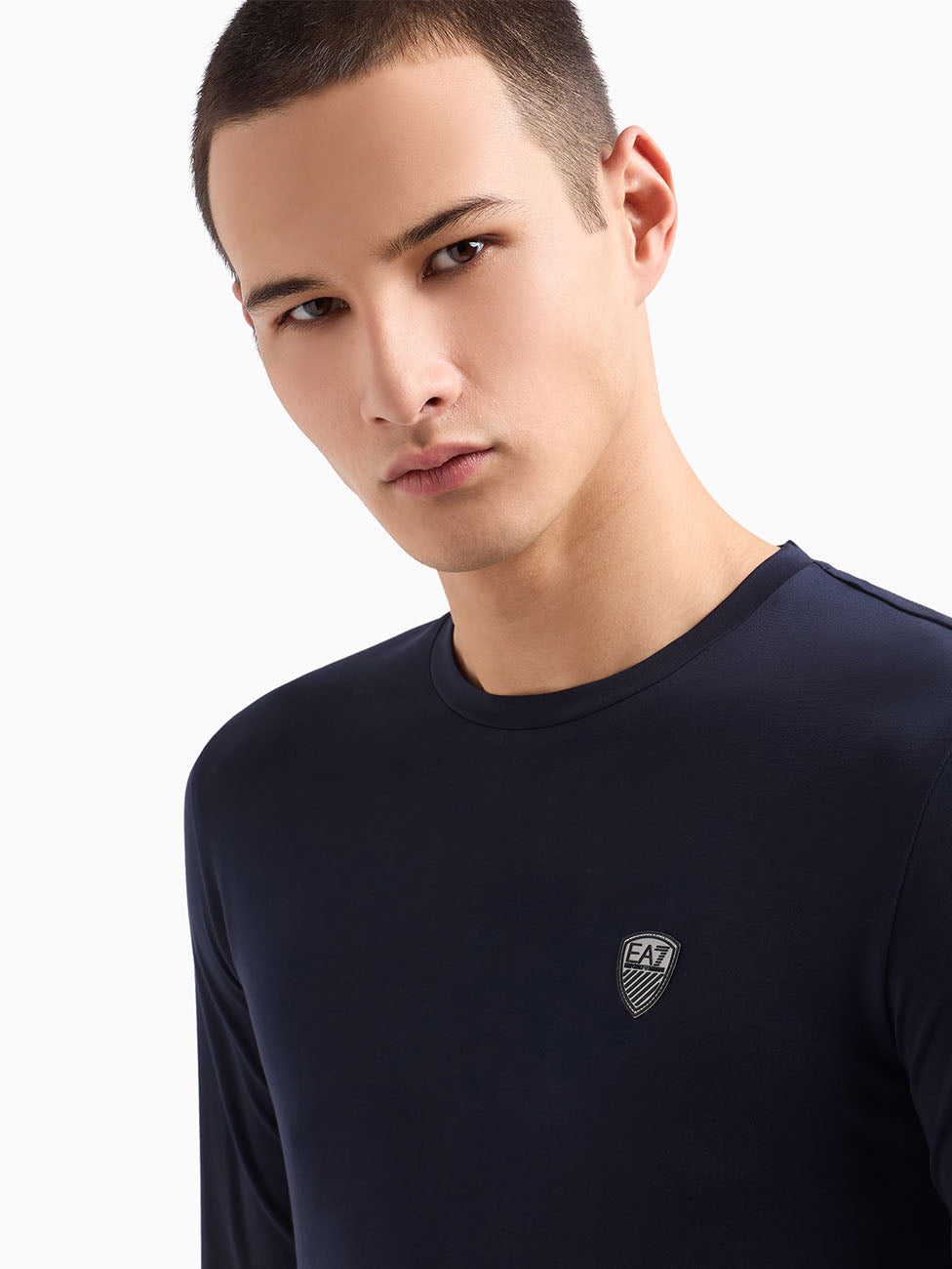 EA7 Navy Long-Sleeved T-shirt
