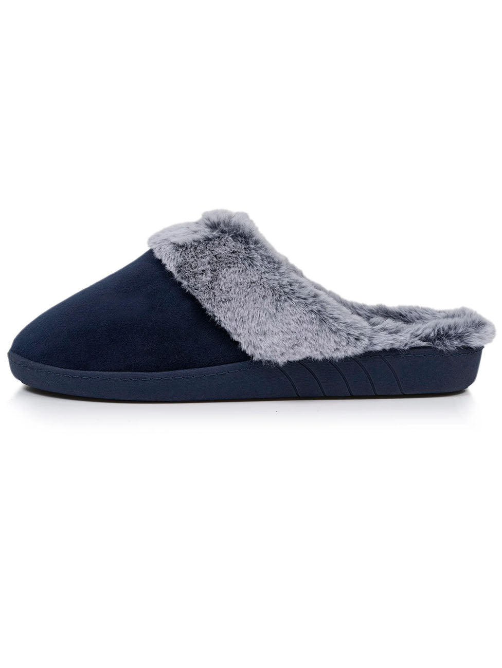 Isotoner Navy Lined Edge Women's Slippers