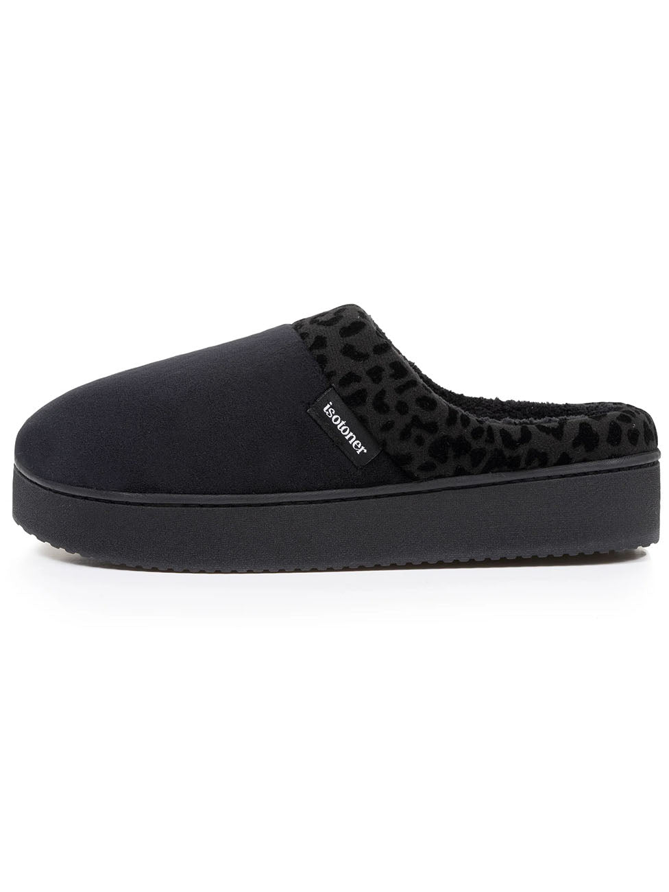 Isotoner Black Platform Heels Women's Slippers